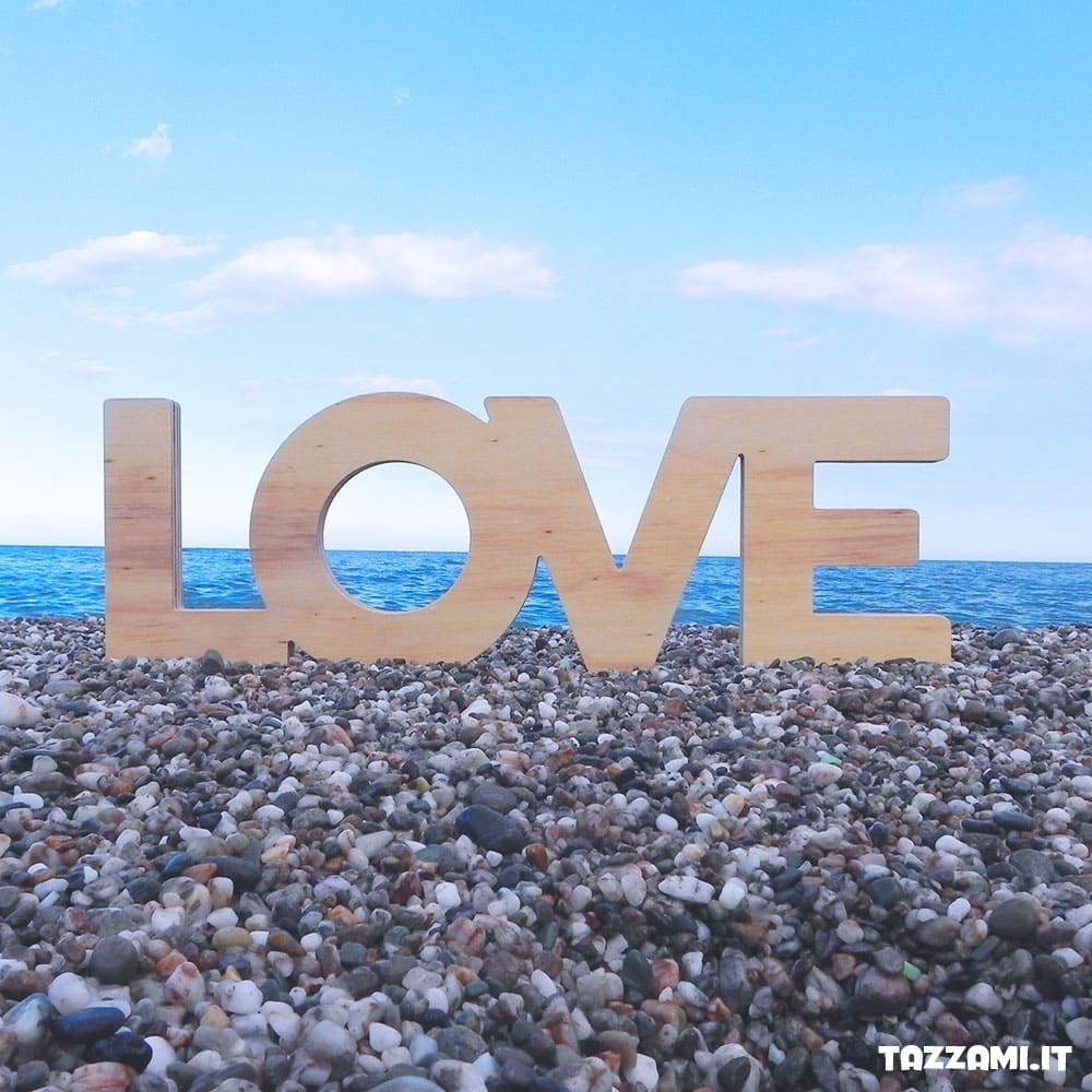 HSUYUN Set Di 2 Targhe Decorative In Legno "Love You Bye", Scritte Nere E Marrone Chiaro, Adesive, Per Parete, Porta, Frigorifero