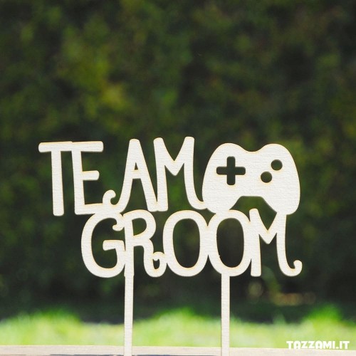 Cake topper con scritta team groom, per la torta di addio al celibato