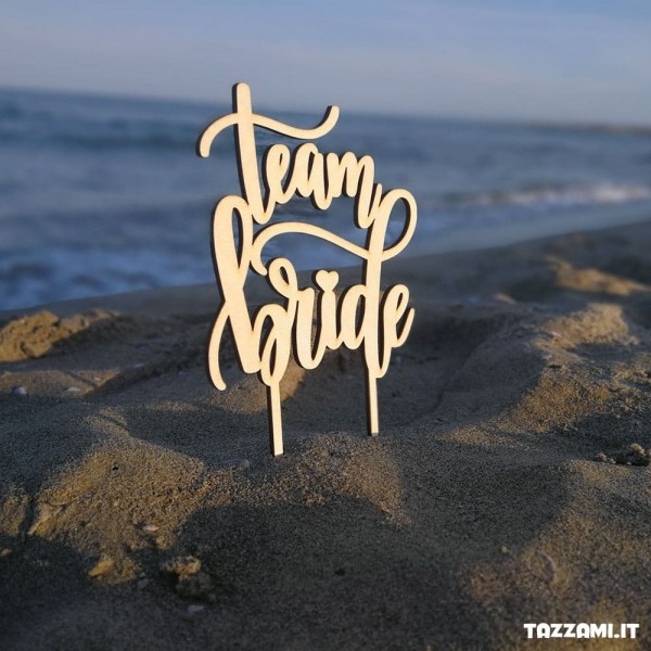 Cake topper scritta Team Bride, per la torta dell'addio al nubilato