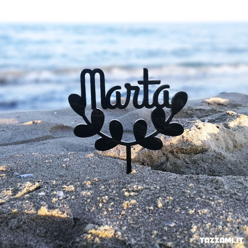 Cake Topper per Compleanno o Laurea, personalizzato con ulivo e Nome