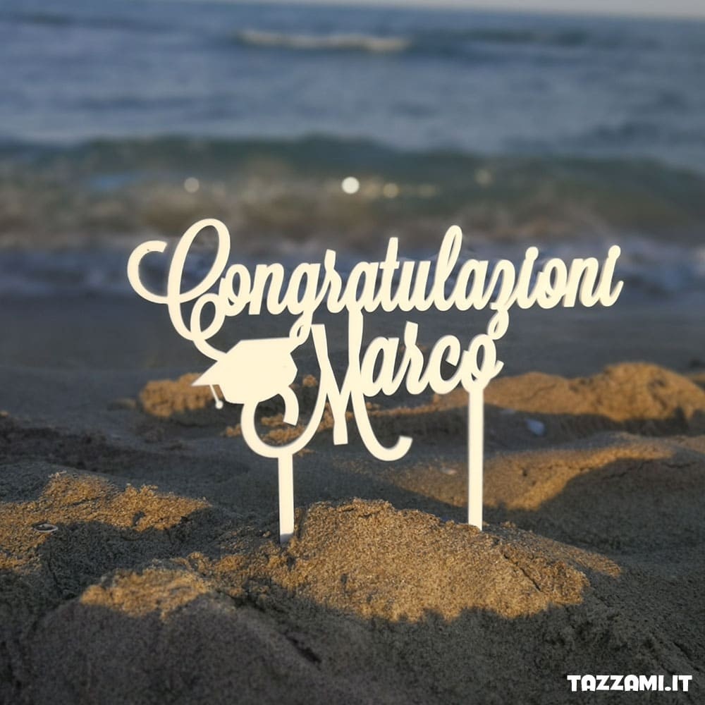 Cake topper per Laurea in legno o plexiglass Personalizzato con Nome