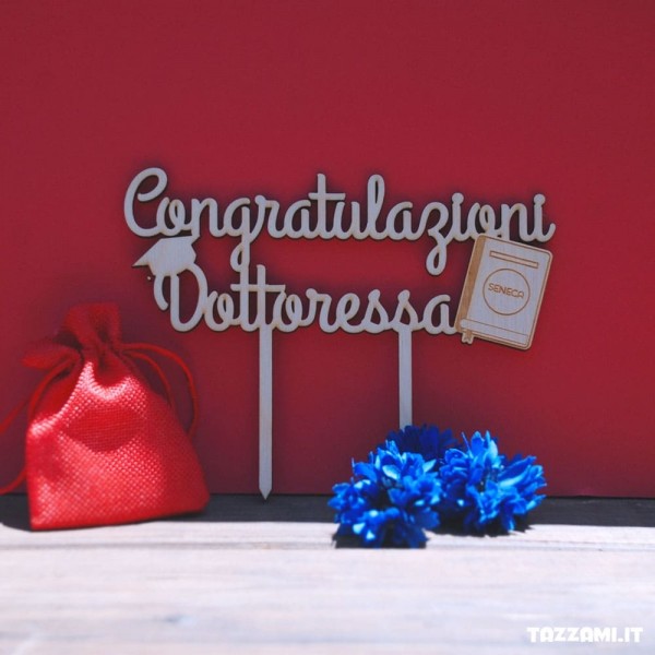 Cake Topper dottoressa dottore Laurea in Lettere e Filosofia