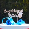 Cake topper dottore o dottoressa Laurea in Lingue con mondo inciso