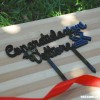 Cake topper Laurea in Giurisprudenza e simbolo del martello da Giudice