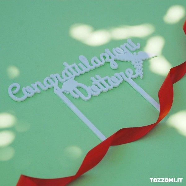 Cake topper Dottore o Dottoressa, per torta di Laurea in Farmacia