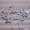 Cake topper Personalizzato con i nomi degli Sposi e tanti teneri Cuori