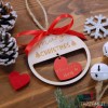 Pallina di Natale Personalizzata con Dedica in un Cuore pendente