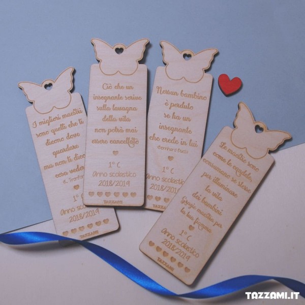 Segnalibro in legno con Farfalla idea regalo per Insegnanti