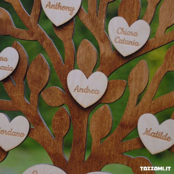 Albero vita Regalo per Insegnanti con Cuori e dedica personalizzata