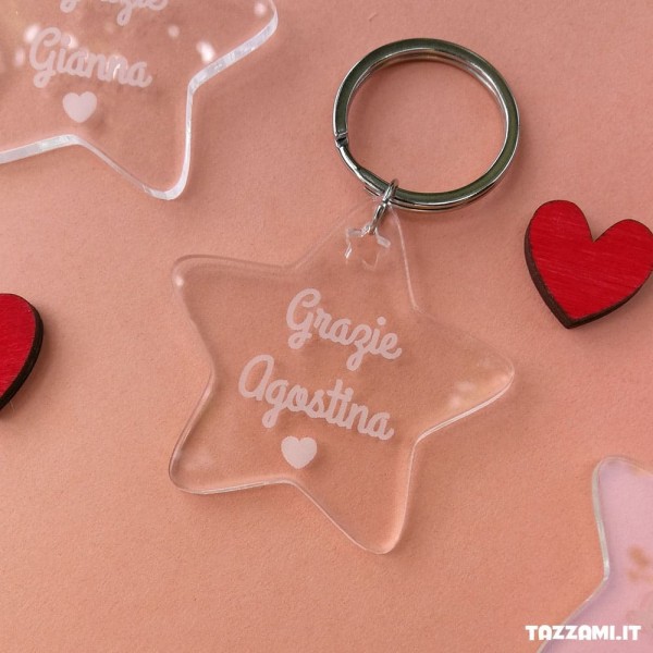 Portachiavi stella, idea regalo Maestra, personalizzato con Nome