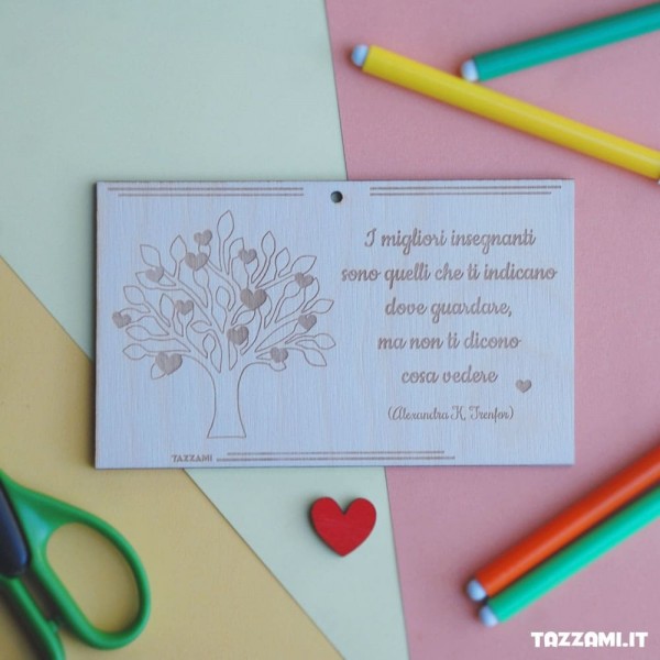 Targhetta idea Regalo per Insegnanti, Personalizzata con dedica