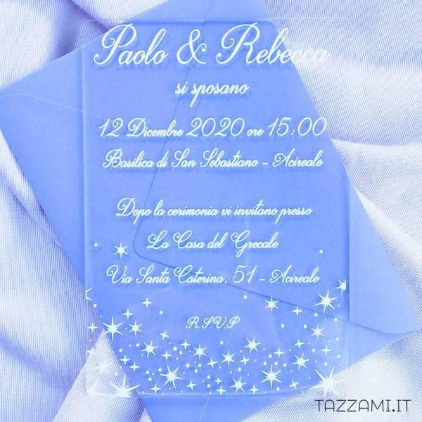 Partecipazione elegante da Matrimonio con base di Stelle