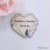 Tag Segnaposto Matrimonio Cuore geometrico personalizzato Nomi sposi