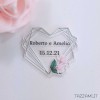 Tag Segnaposto Matrimonio Cuore geometrico personalizzato Nomi sposi