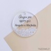 Tag Matrimonio con pizzo Bianco, personalizzato con Nomi sposi