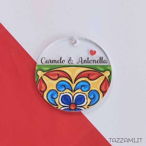 Tag Bomboniere Matrimonio mattonella colorata Siciliana Personalizzato