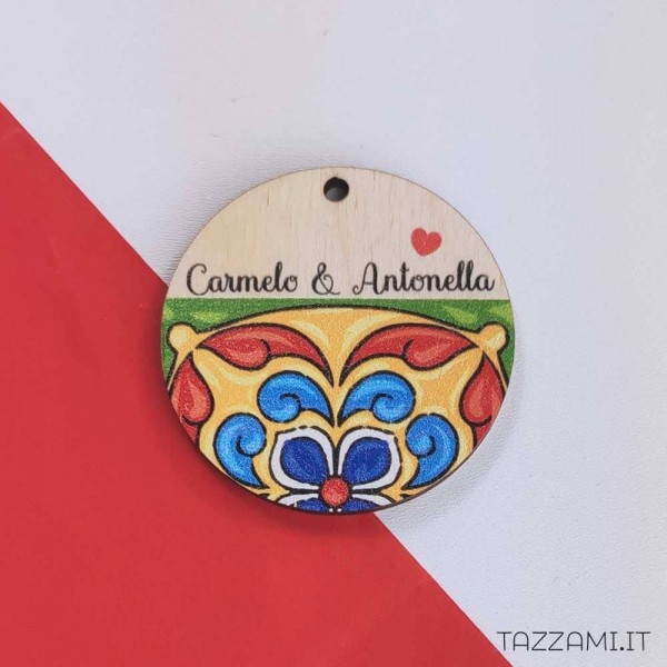 Tag Bomboniere Matrimonio mattonella colorata Siciliana Personalizzato