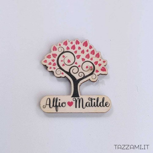 Bomboniera Matrimonio Albero della Vita Personalizzato con Nomi Sposi