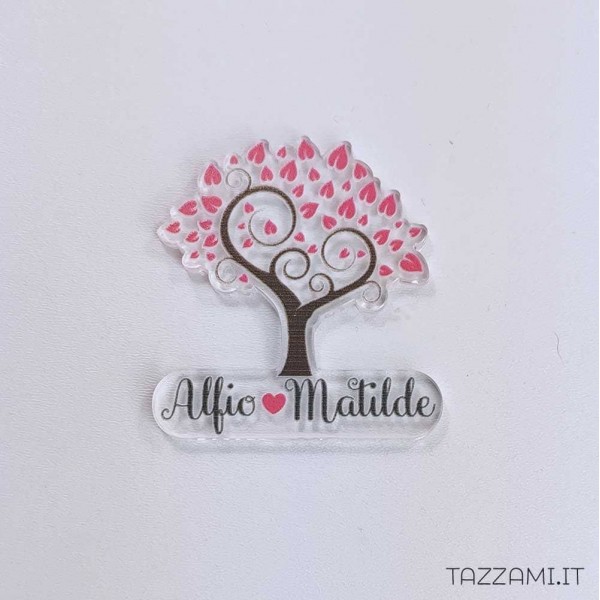 Bomboniera Matrimonio Albero della Vita Personalizzato con Nomi Sposi