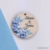 Tag Bomboniere Matrimonio fiori Blu Personalizzato con Nomi Sposi