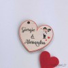 Tag Segnaposto Bomboniera Cuore, disegno Sposi, Nomi e data Matrimonio