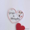 Tag Segnaposto Bomboniera Cuore, disegno Sposi, Nomi e data Matrimonio