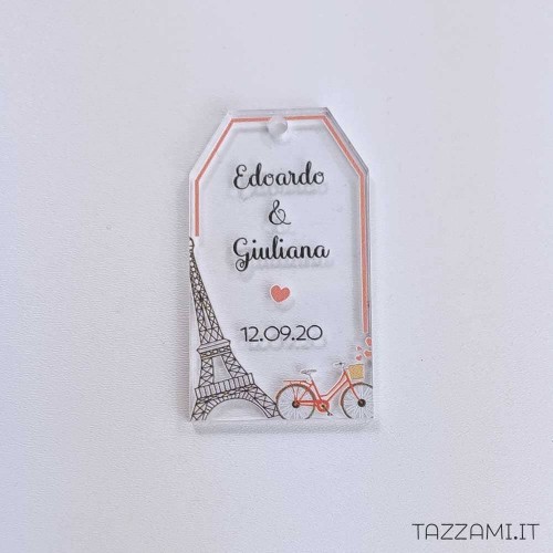 Tag Personalizzato Segnaposto Bomboniera Matrimonio tema Parigi