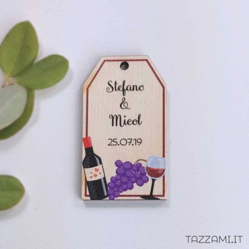 Tag Personalizzato tema Vino per Bomboniere o Segnaposto da matrimonio