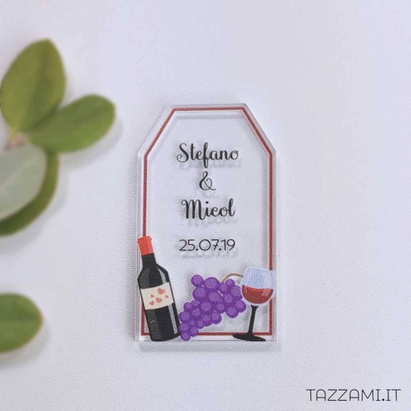 Tag Personalizzato tema Vino per Bomboniere da matrimonio