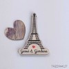 Tag Bomboniere Matrimonio torre Eiffel personalizzato con Nomi Sposi