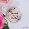 Bomboniera tag personalizzata per Matrimonio con fiori color pastello