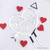 Cake topper Matrimonio, Personalizzato con nomi Sposi e Cuore freccia