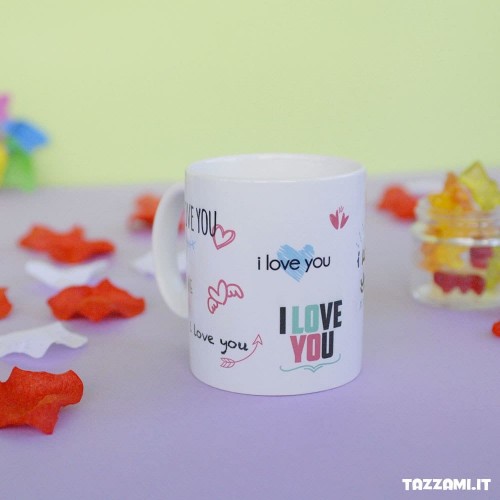 Tazza in Ceramica con scritte I Love You