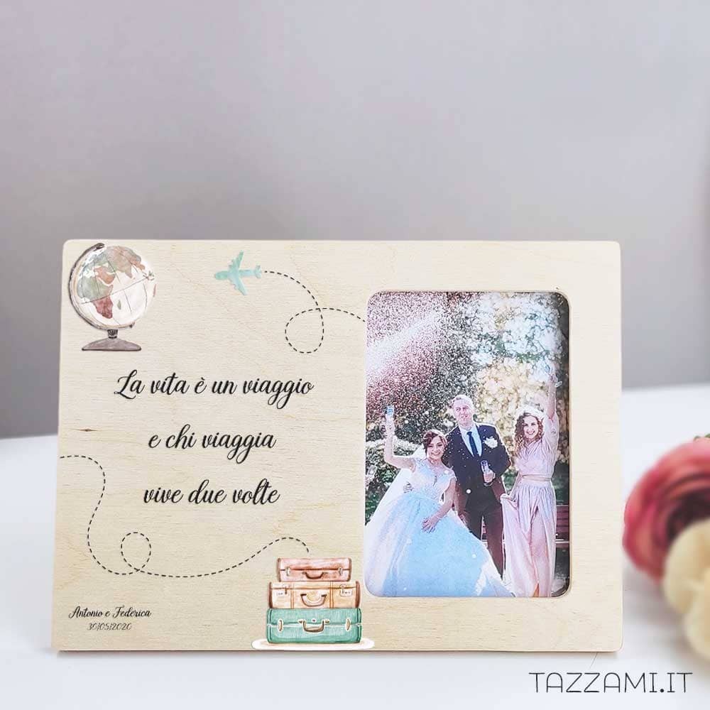 Portafoto Personalizzato Tema Viaggio Regalo Bomboniera Per Matrimonio