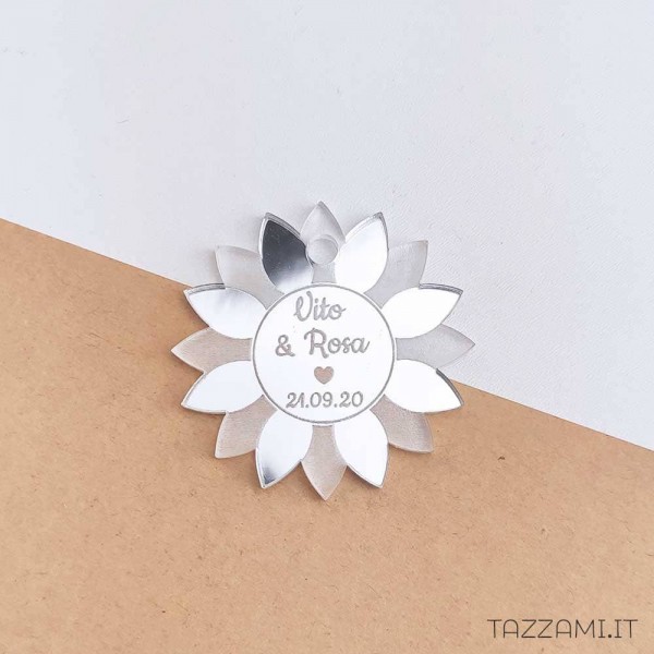 Tag Bomboniere segnaposto Matrimonio Girasole personalizzato con nomi