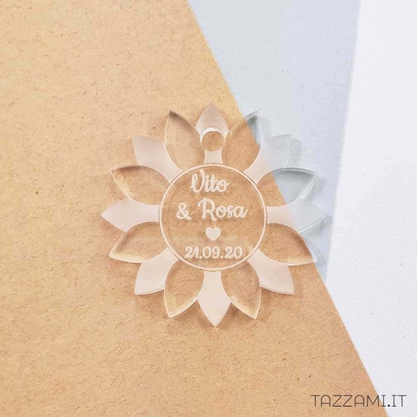 Tag Bomboniere segnaposto Matrimonio Girasole personalizzato con nomi