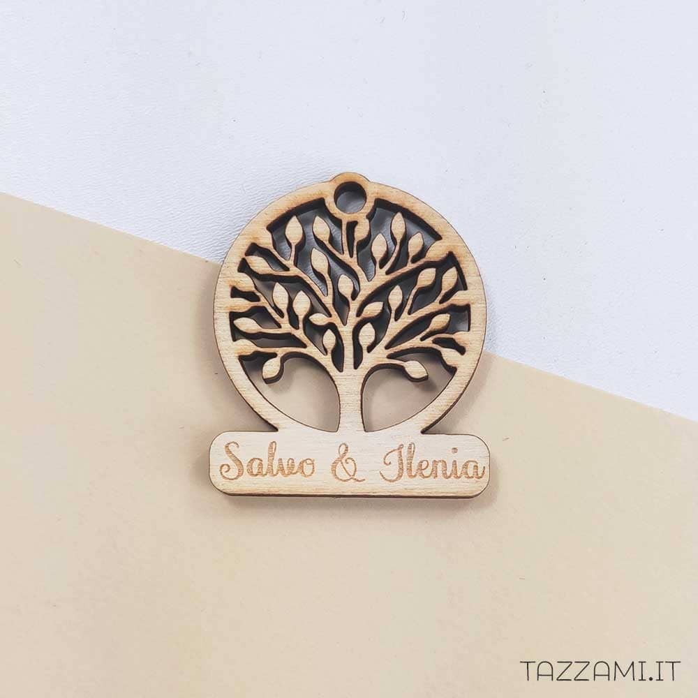 Tag tema Albero della Vita Matrimonio con personalizzazione Nome sposi