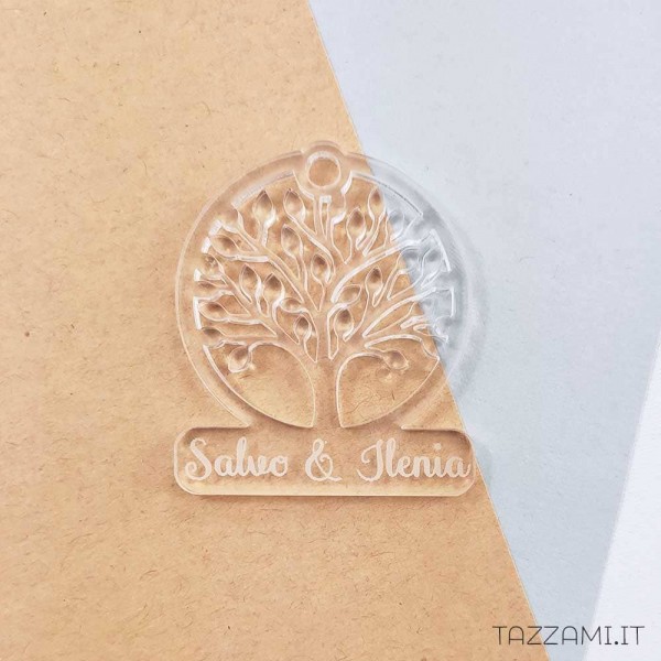 Tag tema Albero della Vita Matrimonio con personalizzazione Nome sposi