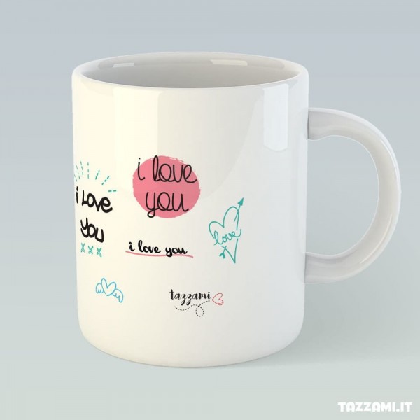 Tazza in Ceramica con scritte I Love You