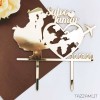 Cake topper Viaggio, personalizzato con Sposi, data Matrimonio e nomi