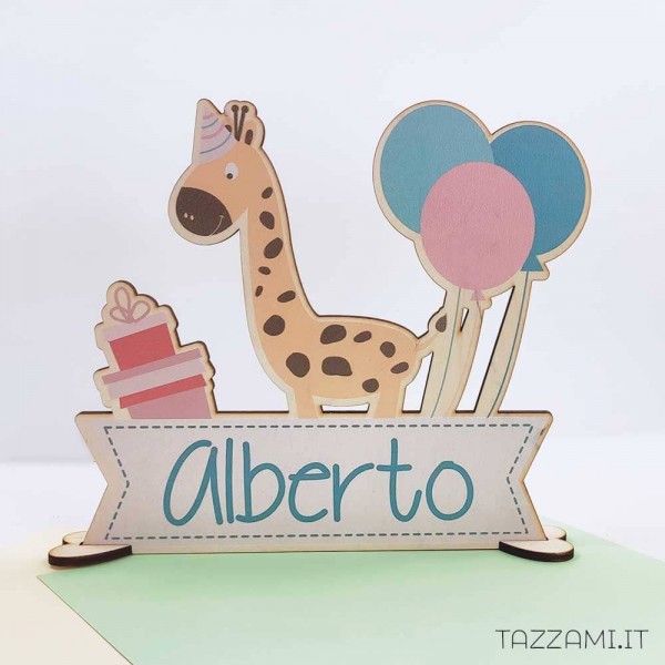 Giraffa personalizzata con Nome del tuo Bambino/a Decora la sua stanza