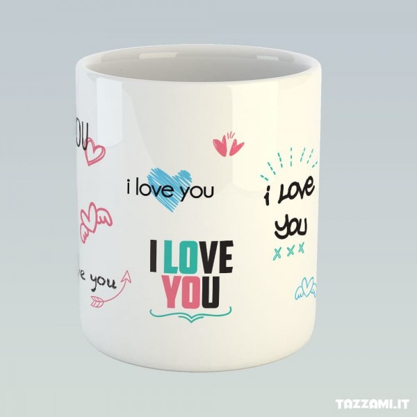 Tazza in Ceramica con scritte I Love You