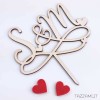 Cake topper Matrimonio, in legno e plexiglass con iniziali Sposi