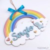 Arcobaleno decorativo con Elefante e Nome personalizzato del Bambino