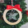 Pallina Natale in legno e plexiglas Personalizzata con stella e Nome