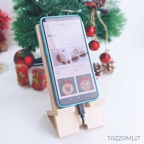Porta Telefono in Legno personalizzato, idea Regalo per Natale