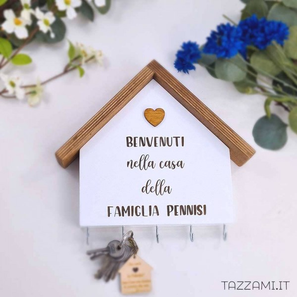 Casetta Portachiavi o porta canovacci Personalizzata con frase