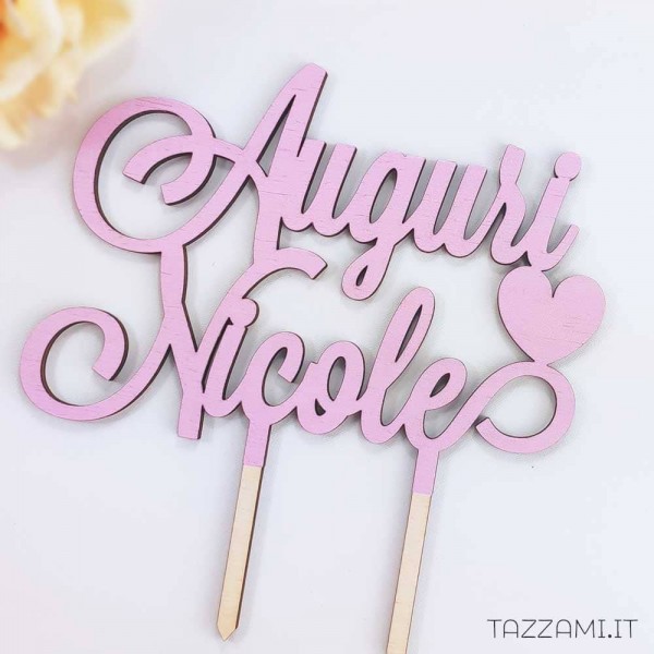 Cake topper Compleanno colorato e Personalizzato con Nome