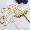 Cake topper Compleanno inglese Personalizzato con numero anni e Nome