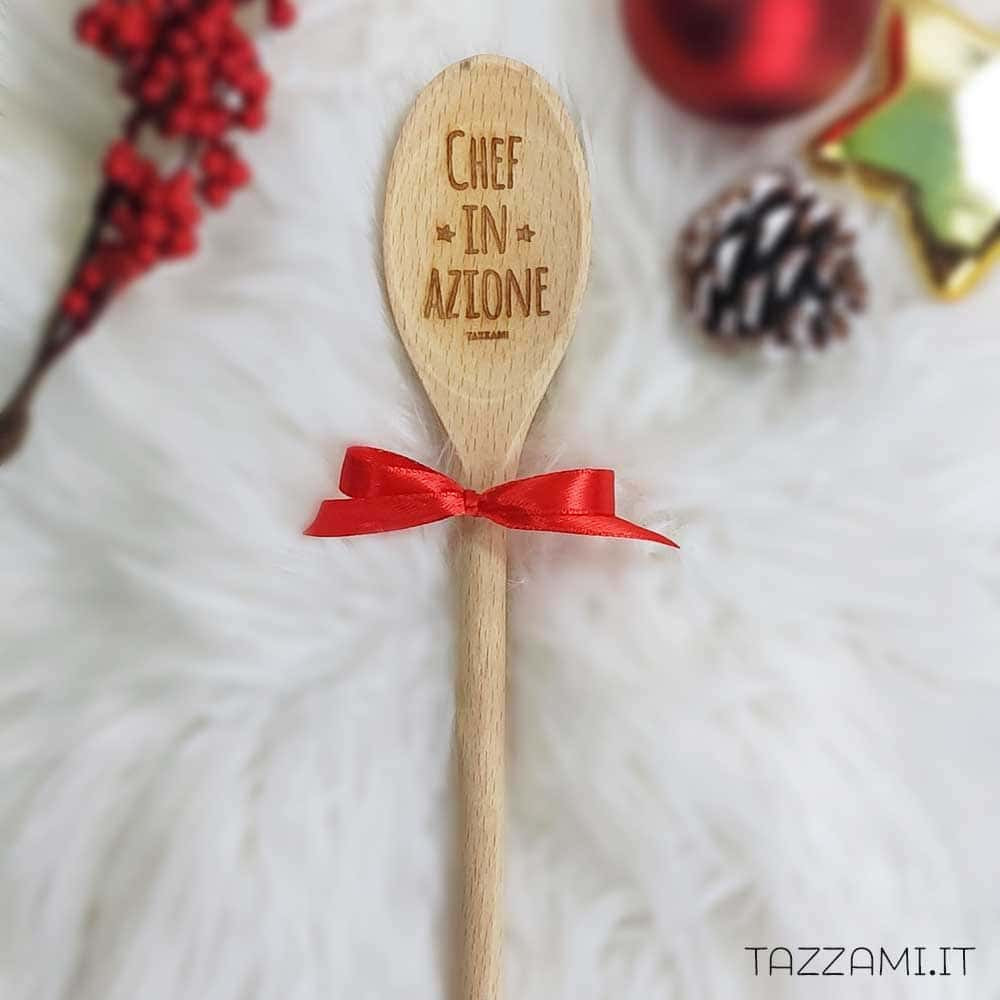 Cucchiaio Da Forno In Legno Ispirato Allo Chef: Regalo Originale Per Appassionati Di Cucina. Design Unico, Lunghezza 30 Cm, In Legno Duro Di Qualità. - 3